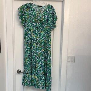 BloomChic Green and Blue Floral maxi Dress